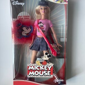 Disney Barbie Doll with Pink Top and Denim Skirt